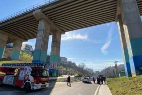 Viyadükten böyle atladı, korku dolu anlar kamerada