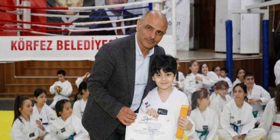 Körfez’de 100 sporcuya yeni kuşak