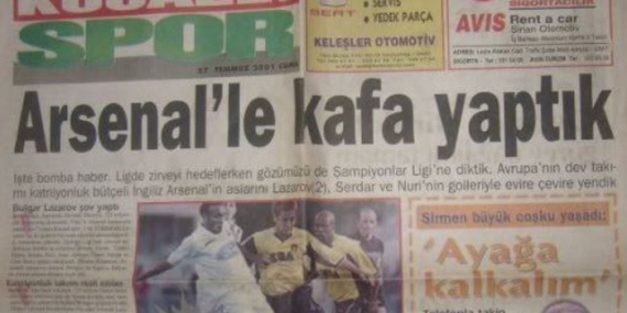 Kocaelispor 4-1 Arsenal “25 temmuz 2001”
