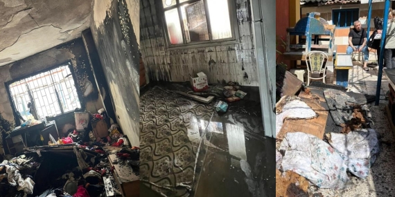 Bayram temizliği yapılan apartman dairesinde yangın