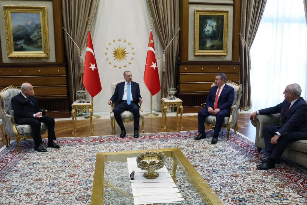 Cumhurbaşkanı Erdoğan, Bahçeli, Destici ve Aksakal ’ı kabul etti