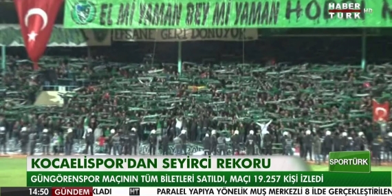 Kocaelispor 20.000 kişi ile seyirci rekoru kırdı