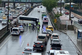 6 işçi yaralanmıştı, midibüsün kaza anı kamerada
