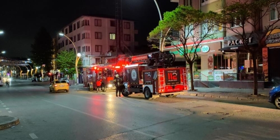 İş yerinde kombiden yangın çıktı