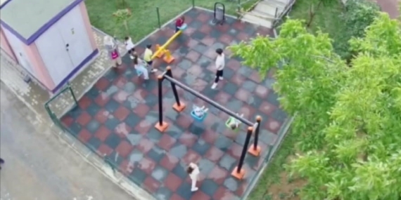 Çocuk parkının imalatı yalnızca 3 günde tamamlandı