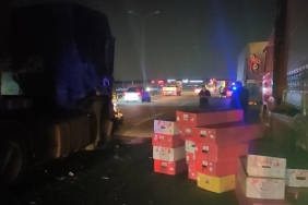 TEM Otoyolu Kocaeli geçişinde 7 araçlı zincirleme kaza