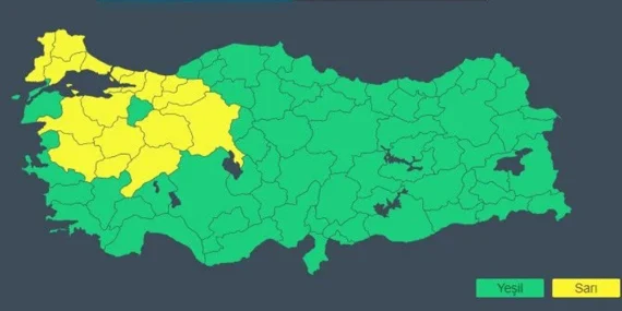 Meteoroloji’den 17 il için sarı kodlu uyarı: Aralarında Kocaeli’de Var !
