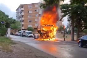 Park halindeki çekici alev topuna döndü