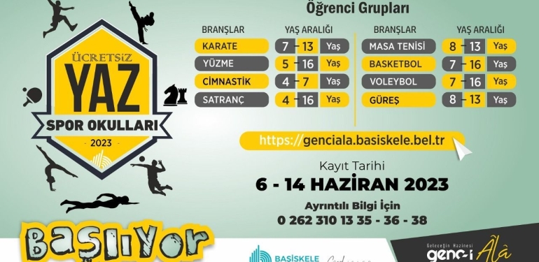 Başiskele Belediyesi Yaz Spor Okulları’na kayıtlar başlıyor