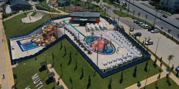 Çift kaydıraklı aquapark hizmete girdi