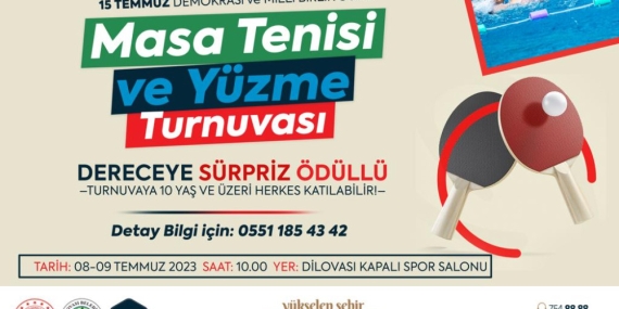 Dilovası’nda ödüllü masa tenisi ve yüzme turnuvası