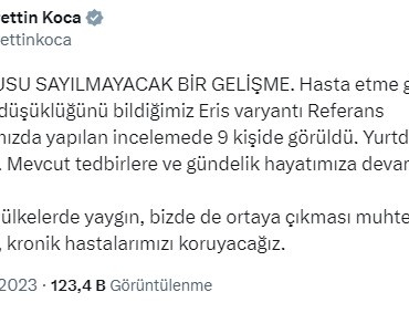 Covid-19 ’un yeni varyantı  ’Eris ’ 9 kişide tespit edildi