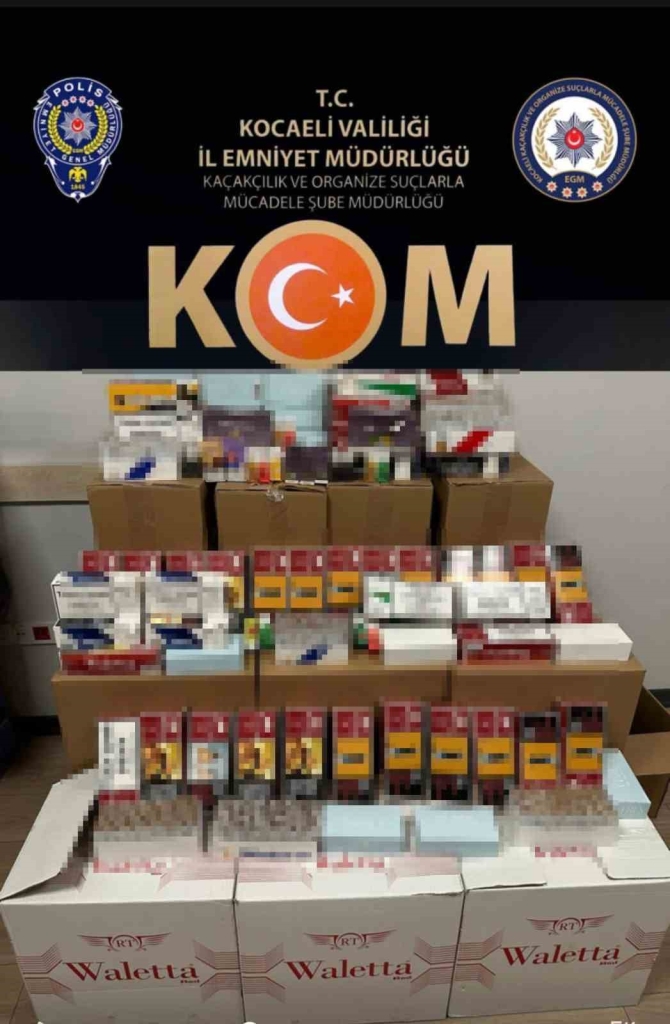 Kocaeli ’de 140 bin dolu ve boş kaçak makaron ele geçirildi
