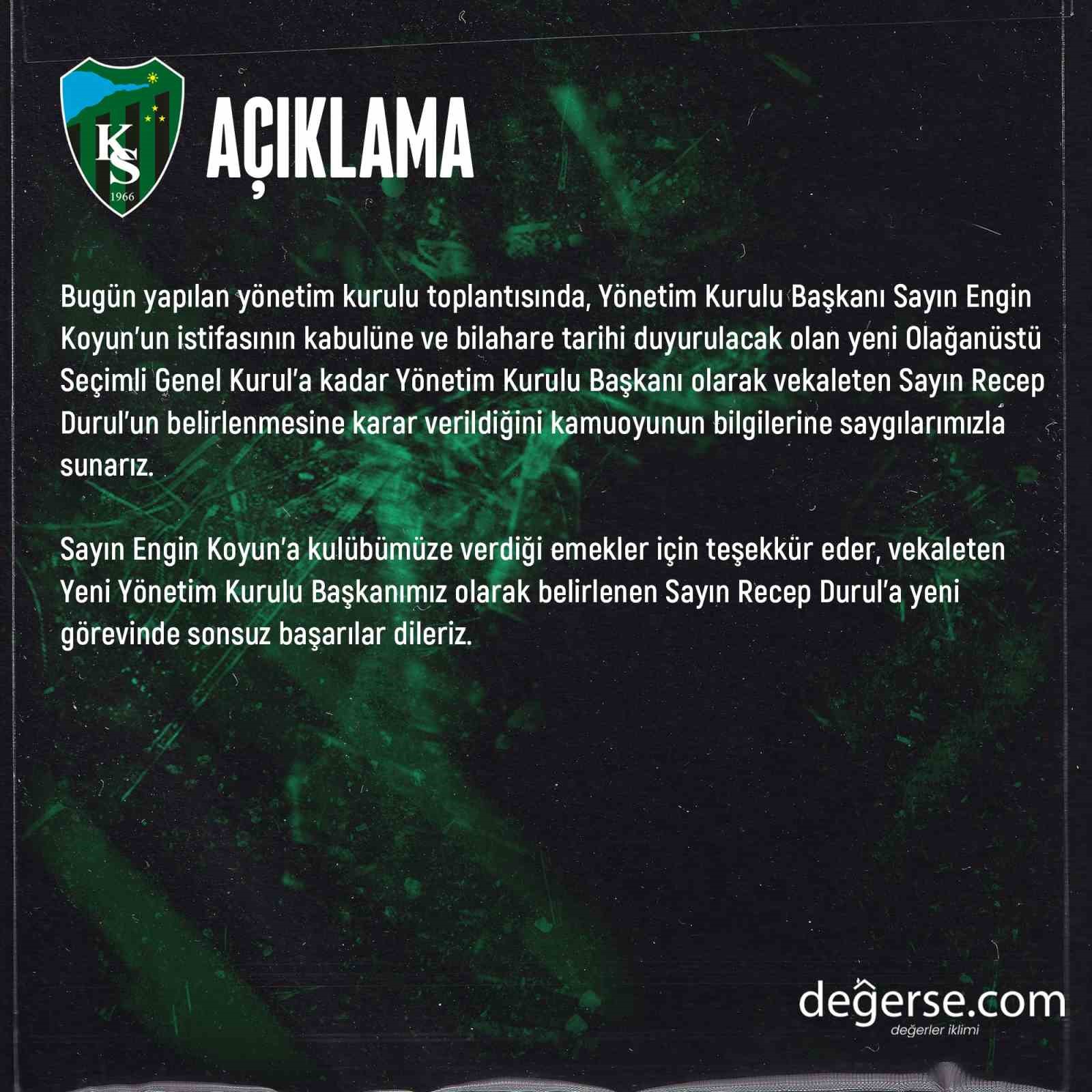Kocaelispor ’da karar çıktı: Olağanüstü kongreye gidilecek