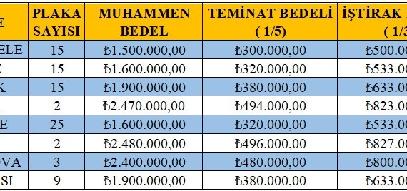 86 T plaka için son 5 gün