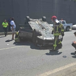 Çalışır vaziyetteki otomobil 6 metreden D-130 Karayolu’na uçtu: 1 yaralı