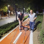 Cumhuriyet Bulvarı’nda bisiklet yolu yenilendi