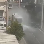 Halk otobüsünde çıkan yangın korkuttu