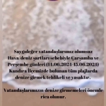 Kandıra’da denize girmek yasaklandı