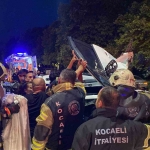 Yan yatan otomobilden cam kesilerek kurtarıldı