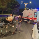 Yan yatan otomobilden cam kesilerek kurtarıldı