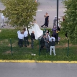 Gelin ve damat kavganın ortasında kaldı