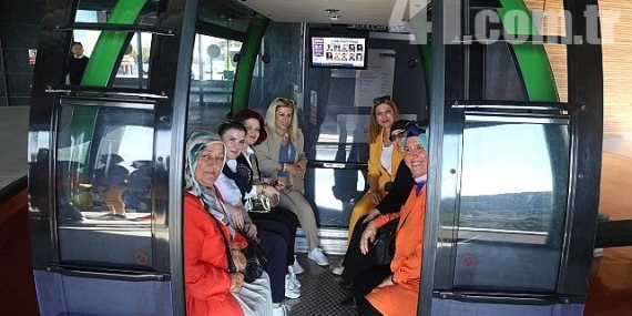 Kadın muhtarların teleferik gezisi