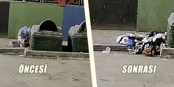 İzmit’te çöpleri bilinçli olarak saçan şahıs kameraya yakalandı!