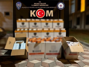 Kocaeli’de 150 bin adet doldurulmuş makaron ele geçirildi