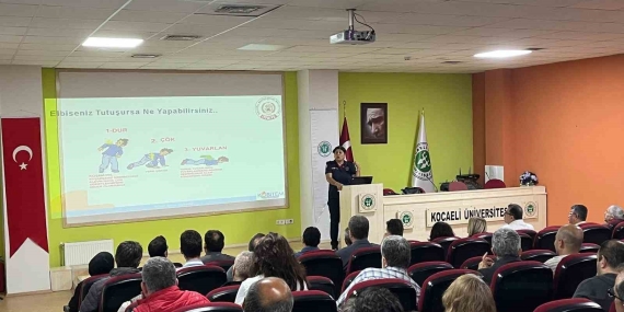 Büyükşehir itfaiyesinden KOÜ personeline eğitim