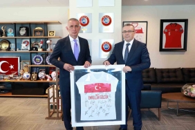 EMRULLAH GÖLCÜK'TEN TFF BAŞKANI HACIOSMANOĞLU'NA ZİYARET