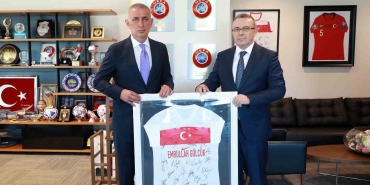 EMRULLAH GÖLCÜK'TEN TFF BAŞKANI HACIOSMANOĞLU'NA ZİYARET